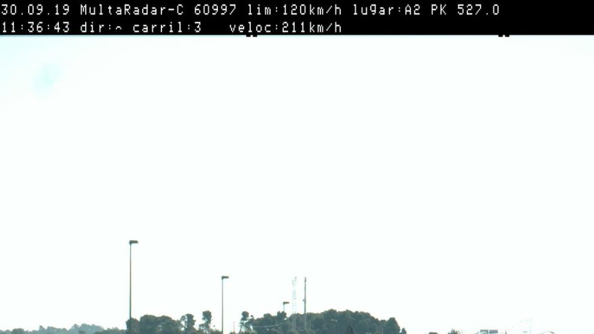 El radar de los Mossos d'Esquadra capturó el vehículo infractor.