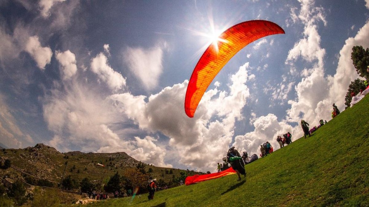 Roger Pifarré abans d’iniciar el vol en una de les quatre mànegues disputades a Pegalajar.