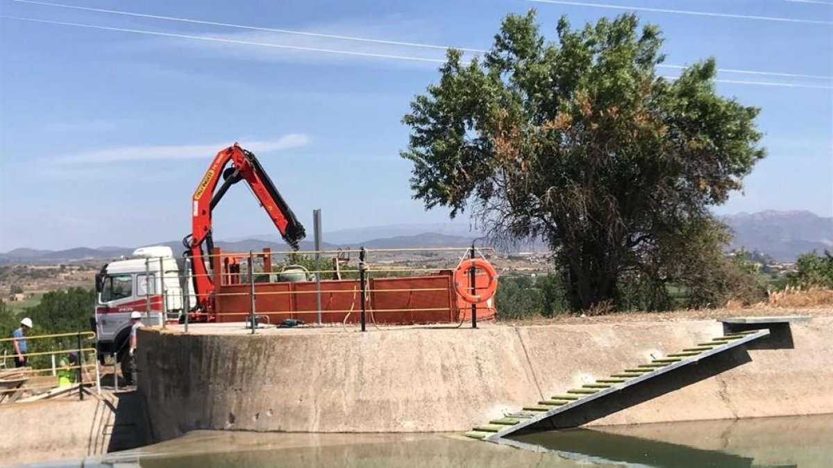 La plataforma que permet l’evacuació d’animals.