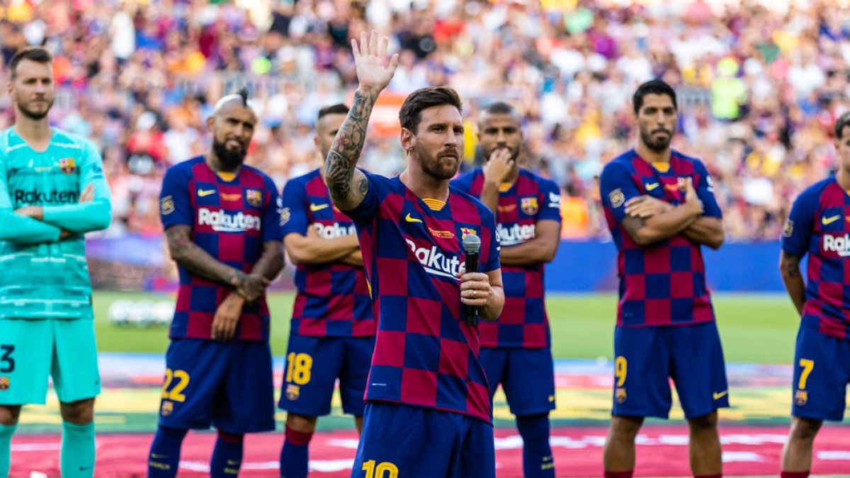 L’astre argentí, que va tornar dissabte, va ser el més aclamat a la presentació de l’equip, prèvia a la disputa del Gamper.