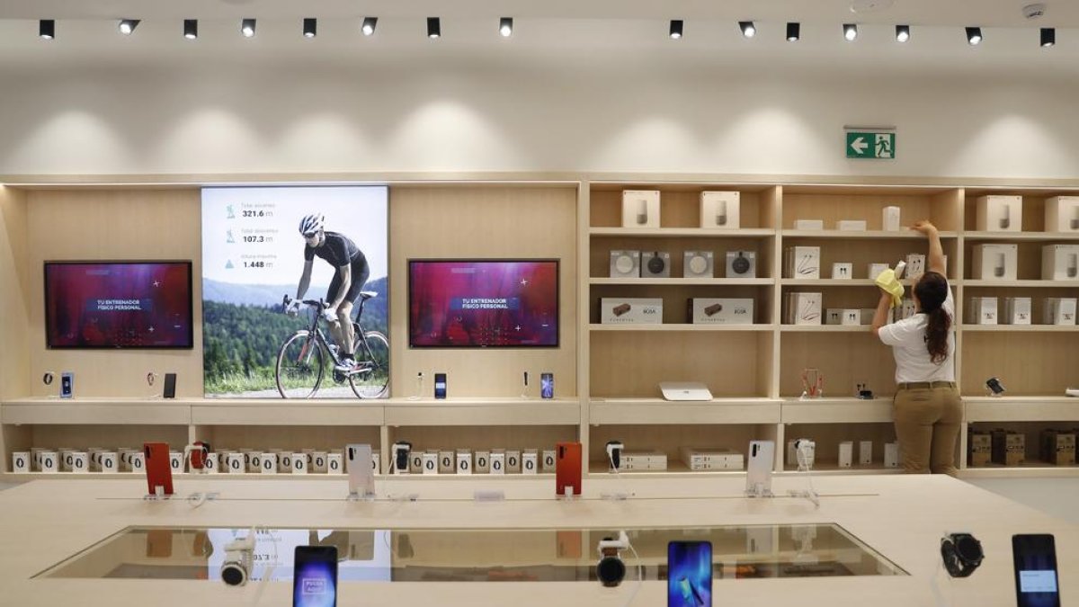 Una tienda de Huawei en Madrid.