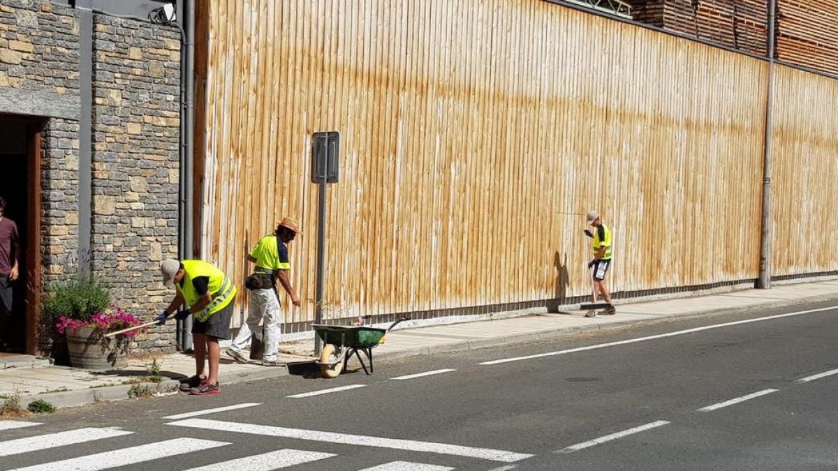 Algunos de los jóvenes trabajando en Rialp.