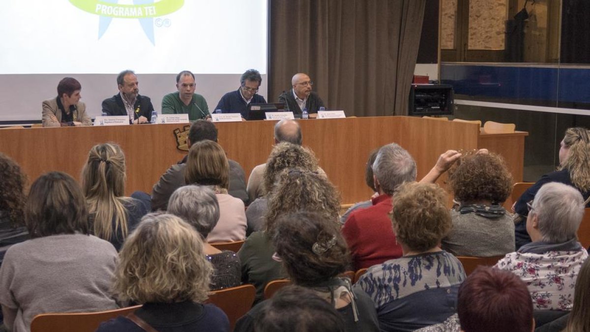 Imatge de la presentació del projecte TEI, ahir a Guissona.