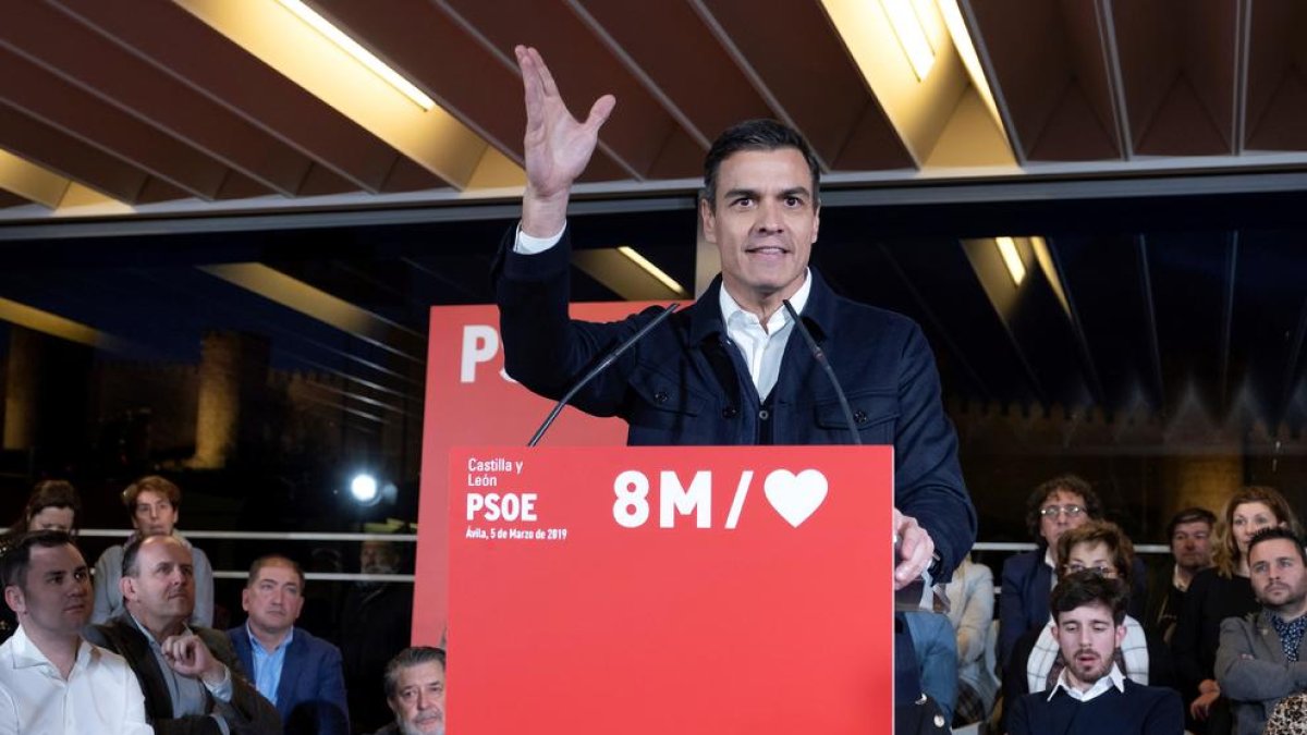 Pedro Sánchez en un acto realizado ayer.