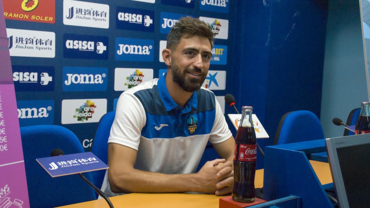 Molo, ahir durant la roda de premsa prèvia al partit de demà amb la Nucia.