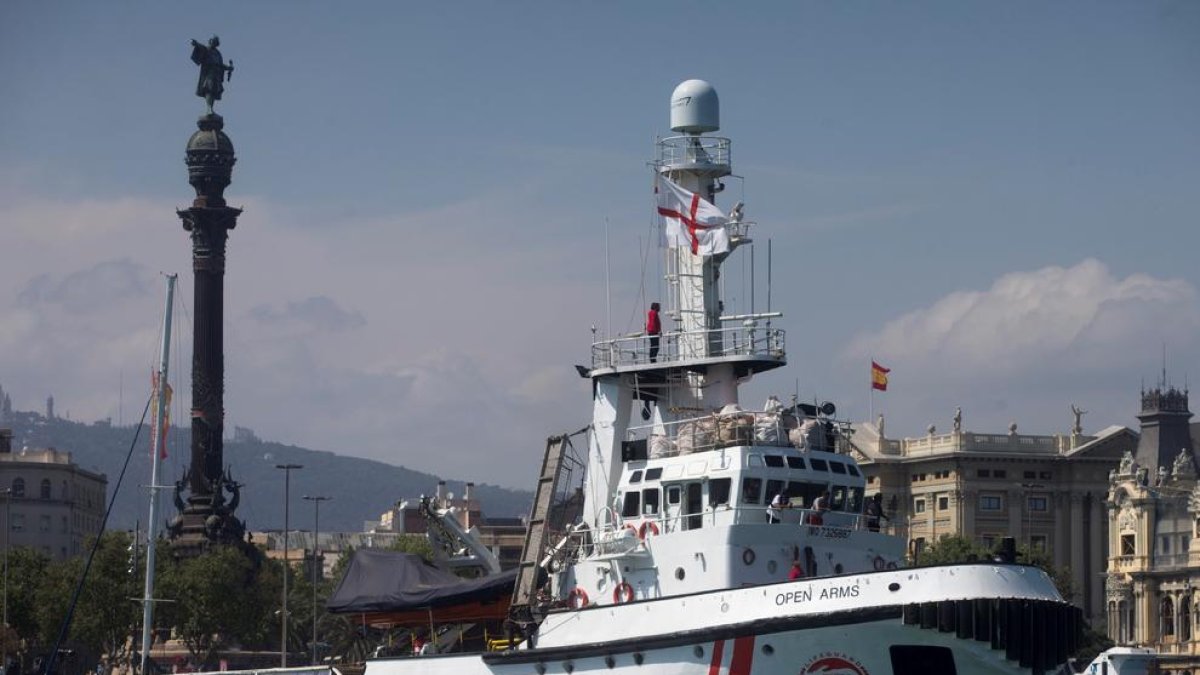 Imatge del vaixell ‘Open Arms’ fa uns dies al seu pas per Barcelona.
