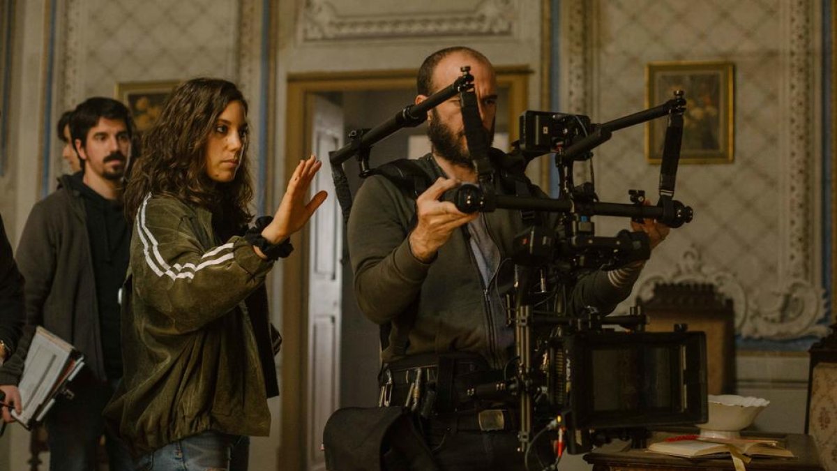 Mireia Noguera, a l’enregistrament de ‘Nunca te dejé sola’.