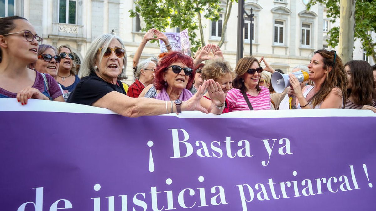 Imagen de archivo de una manifestación feminista el día que se conoció la sentencia de ‘La Manada’.