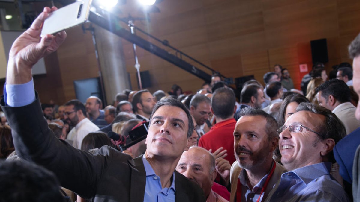 El presidente del Gobierno central en funciones, Pedro Sánchez, ayer, en un acto del PSOE en Toledo.