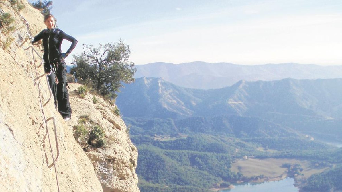 La vía ferrata de la Regina, cercana al pantano de Oliana.