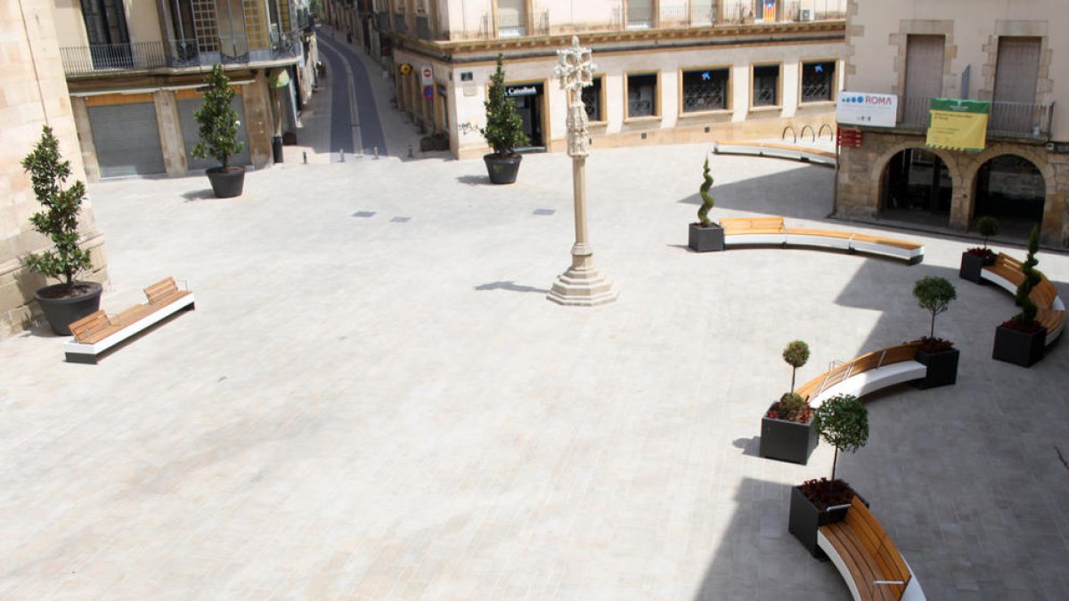 Imagen del estado actual de la plaza Major de Tàrrega.