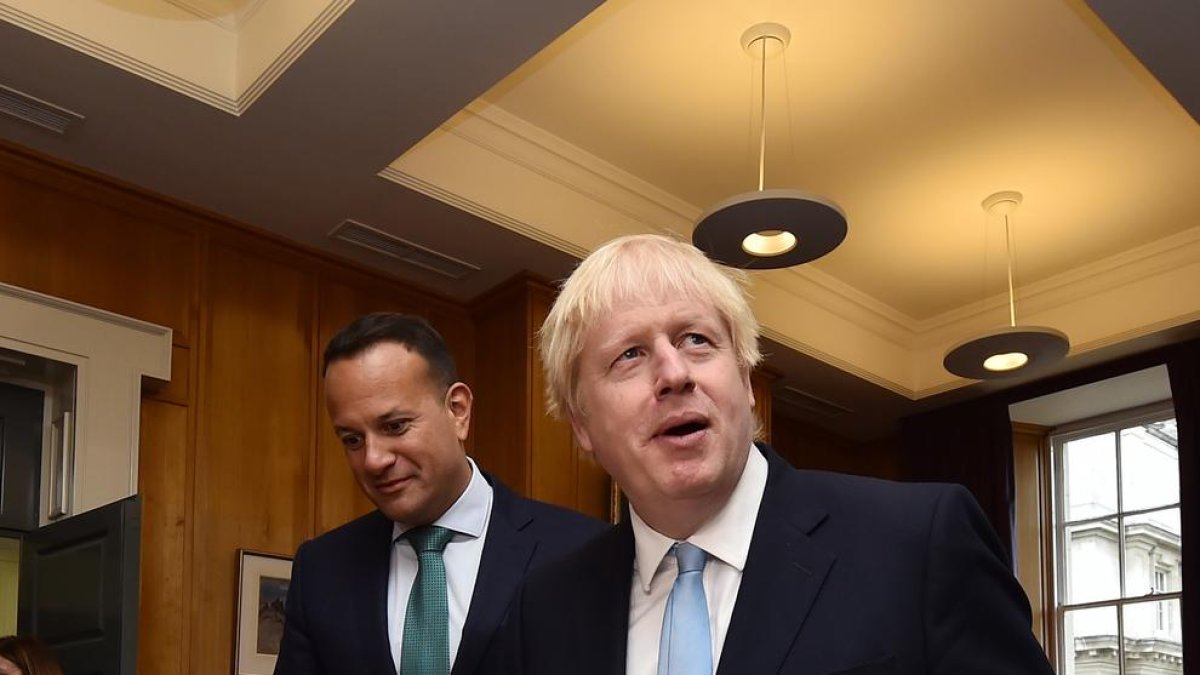 Boris Johnson, ahir durant la visita a Irlanda.