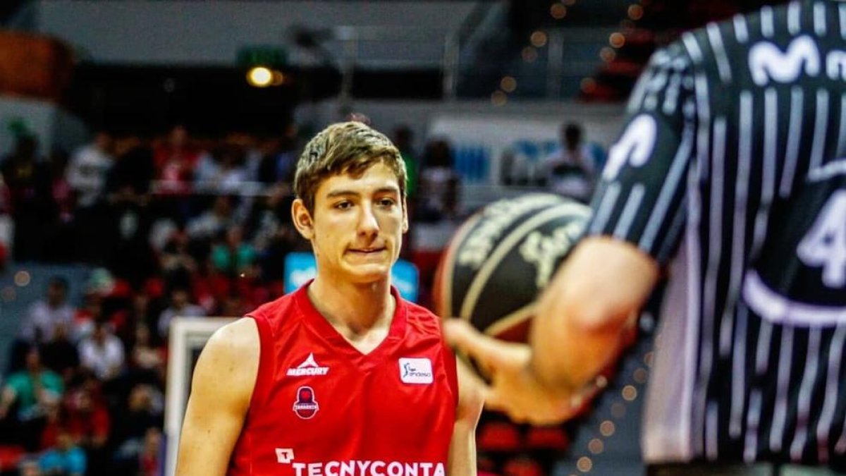 Raúl Lobaco, en el seu debut amb el primer equip del Saragossa.