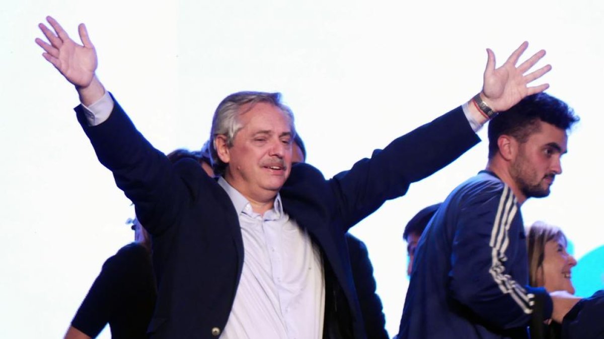 Alberto Fernández, al conèixer la victòria a les primàries.