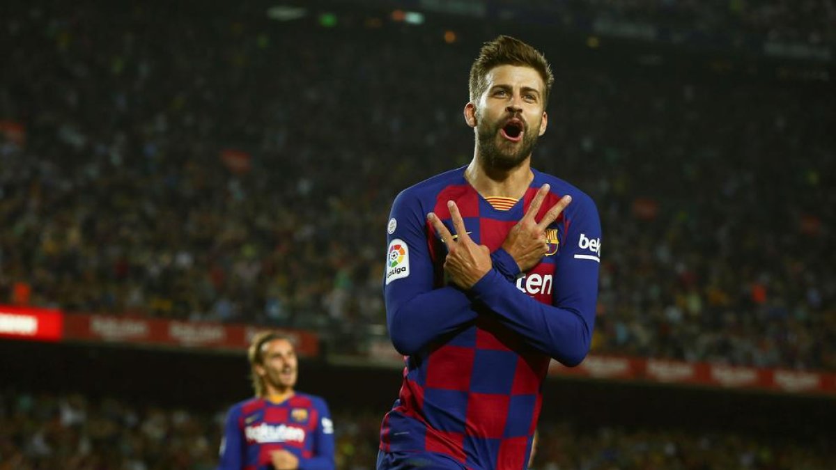 Gerard Piqué va anotar un dels gols després d’un tret de Griezmann.
