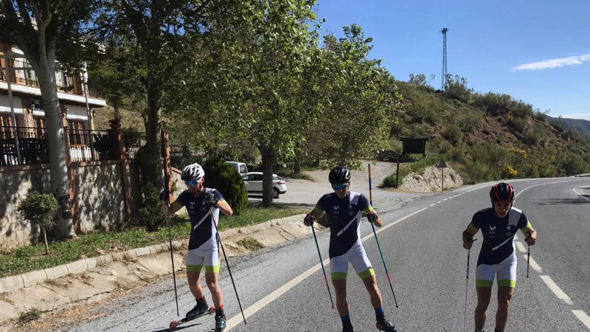Gral Sellés (izquierda) y Jaume Pueyo (derecha), durante un entrenamiento de pretemporada.