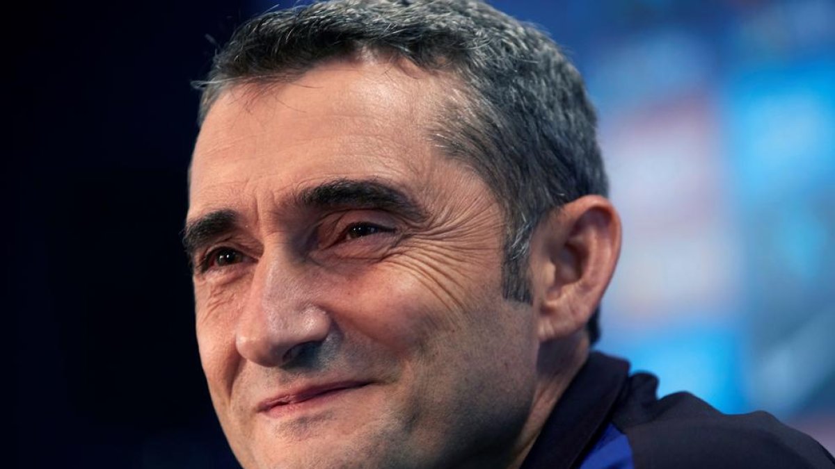 Ernesto Valverde, ayer en su comparecencia ante la prensa.