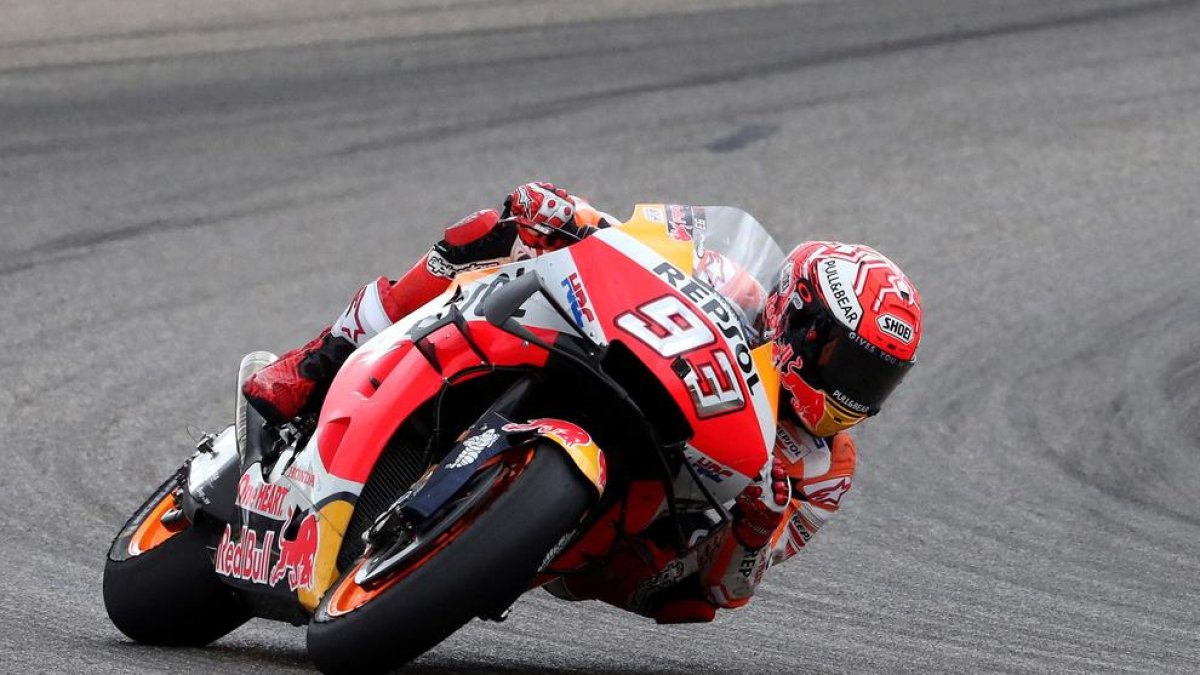 El leridano Marc Márquez con su Honda.