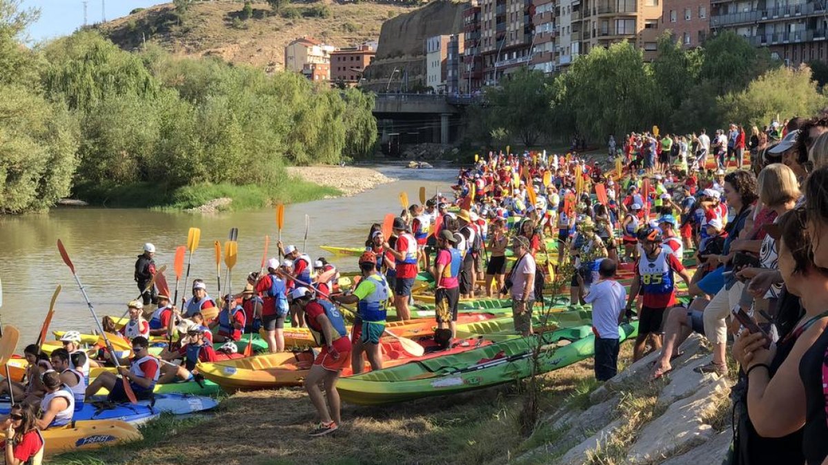 El riu Cinca, al seu pas per Fraga, on es farà el nou canal.