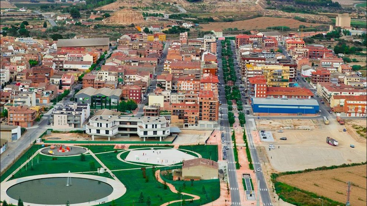Vista aèria d’Almacelles.