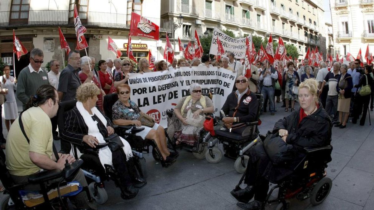 Imatge d’arxiu d’una protesta per la llei de Dependència.