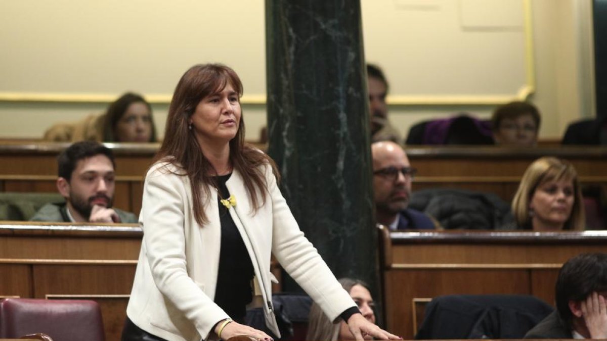 Laura Borràs, de JxCat, ahir.