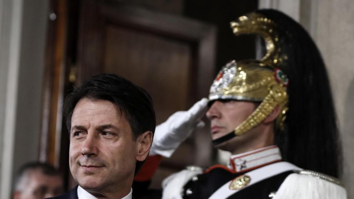 El candidat a primer ministre d’Itàlia, Giuseppe Conte, ahir.