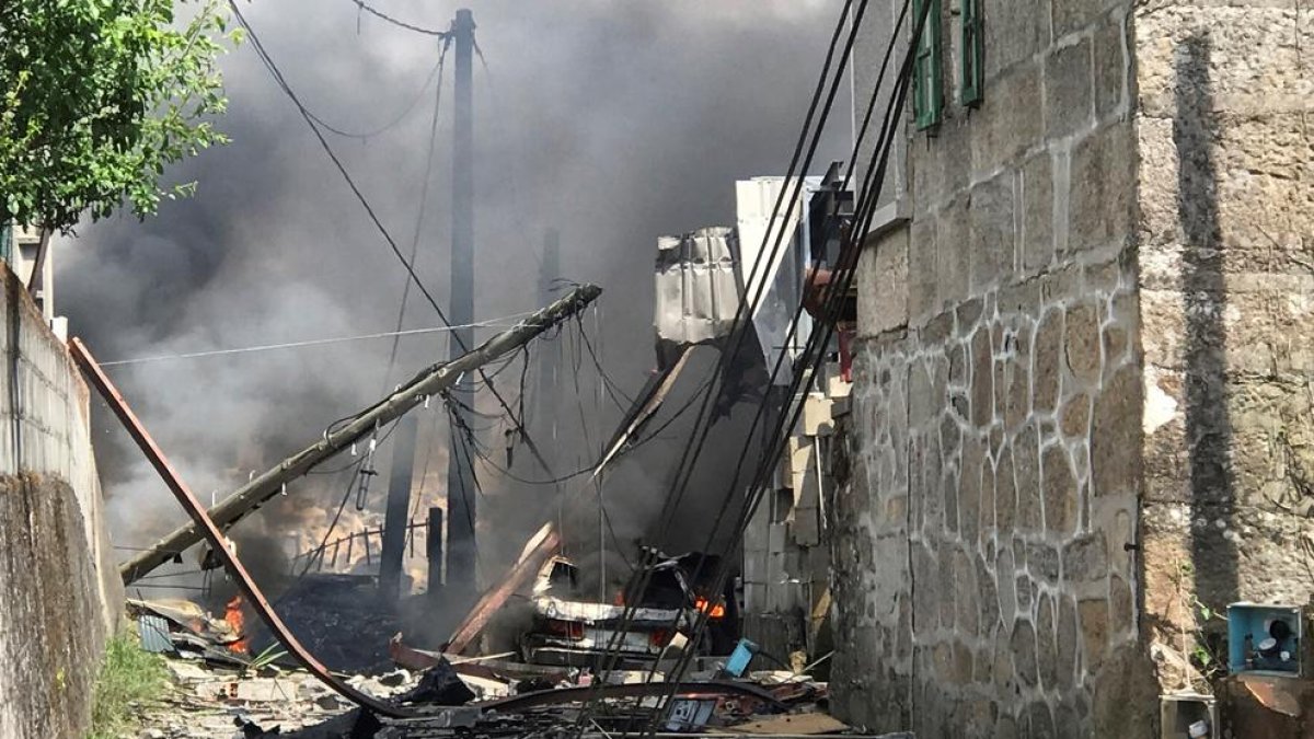 El lloc del sinistre, arrasat per la deflagració.
