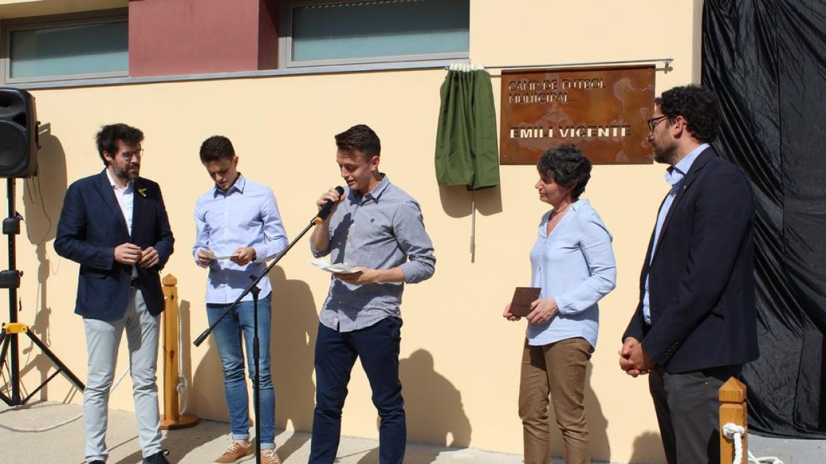 Un moment de l’homenatge que es va tributar ahir a la Seu d’Urgell a Emili Vicente.