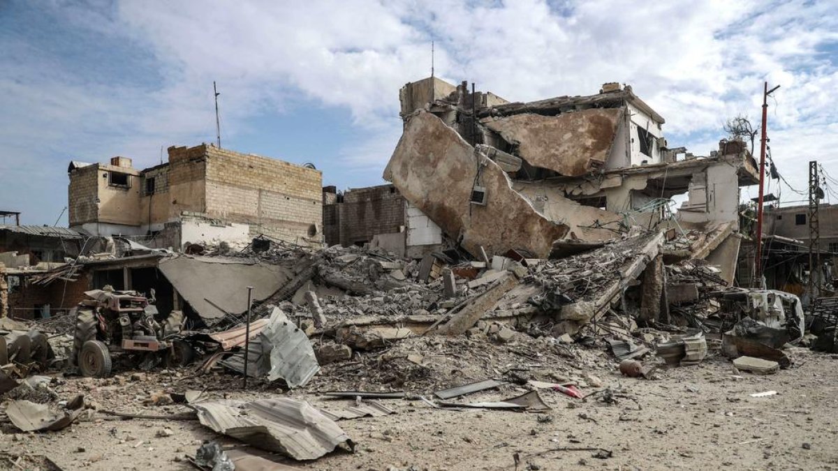 Imatge al Ghouta Oriental dimarts, després dels bombardejos.