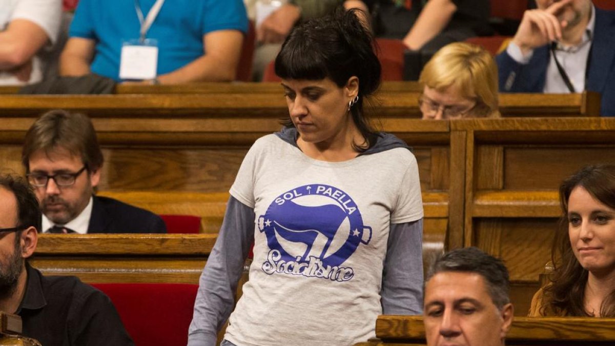 L’exdiputada de la CUP Anna Gabriel, durant un ple al Parlament de Catalunya.