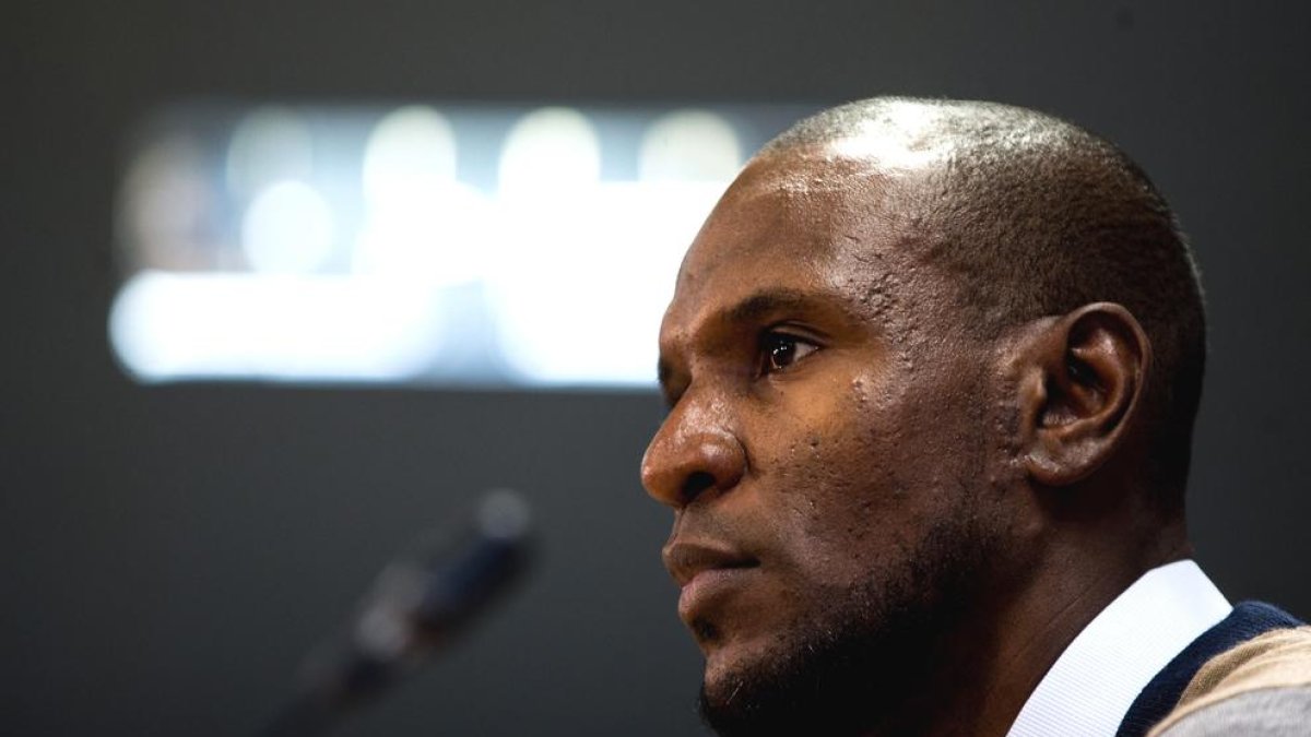 Eric Abidal, en una comparecencia reciente en su actual cargo de secretario técnico del FC Barcelona.