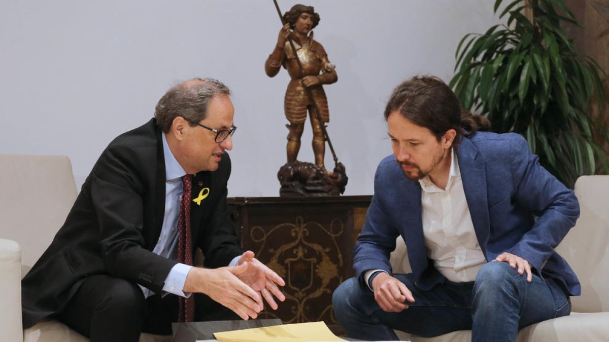 Torra i Iglesias s'han reunit al Palau de la Generalitat durant prop d'una hora