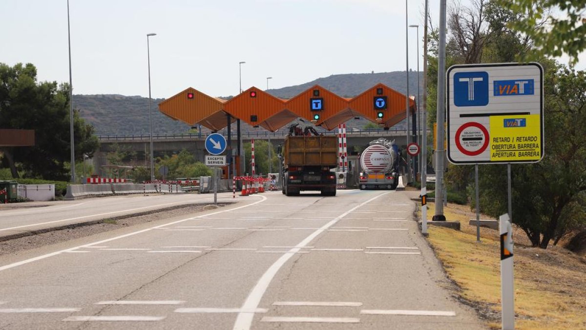 Imatge d’arxiu del peatge de l’autopista AP-2 a les Borges Blanques.