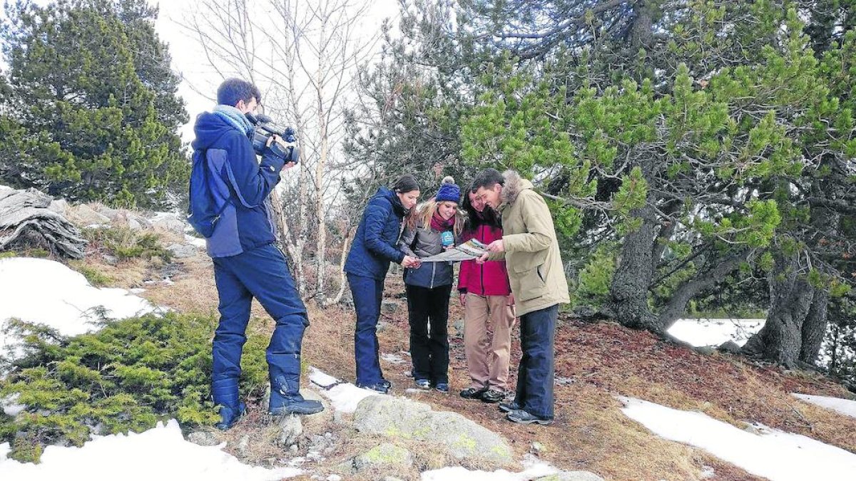 Los reporteros de Lleida TV en la grabación del último capítulo.