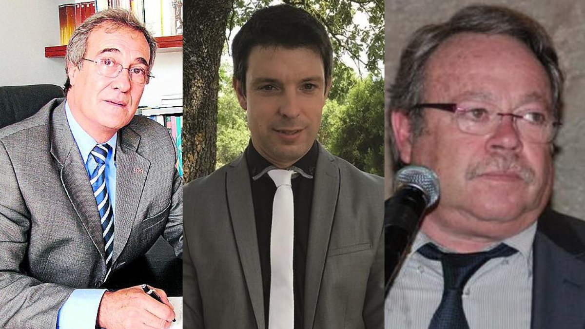 Los alcaldes de Guixers, Marià Chaure; Pinós, Jordi Casellas; y la Coma i la Pedra, Jaume Oriol.