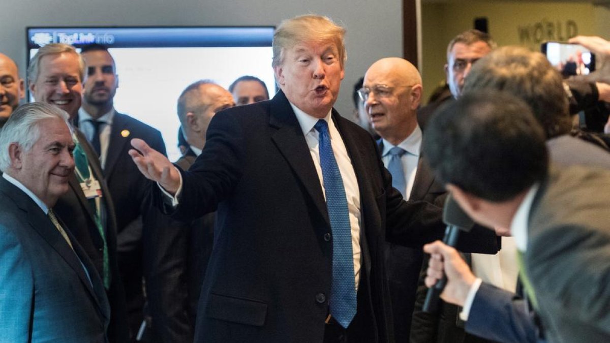 Donald Trump, a su llegada al Foro Económico Mundial de Davos.