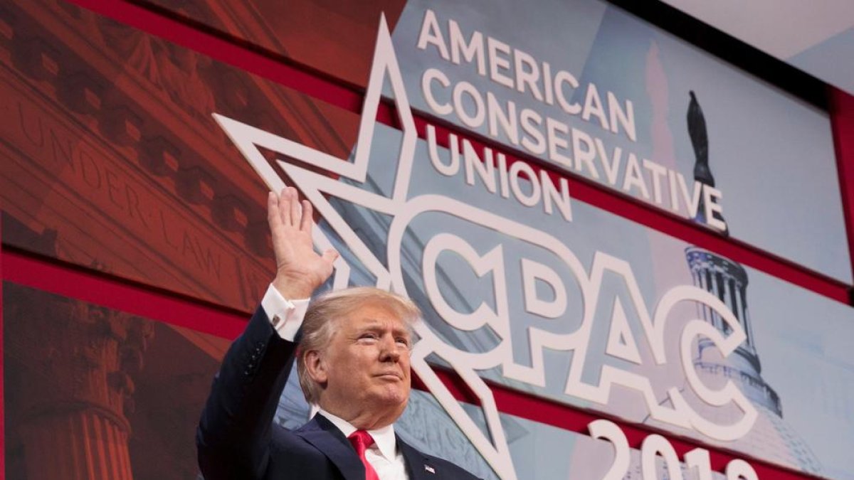 Trump, durant la 45a Conferència anual de Acció Política Conservadora a Maryland.