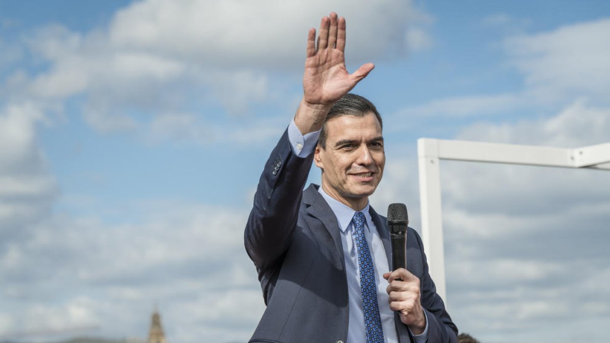 El presidente del Gobierno central en funciones, Pedro Sánchez, ayer, en un mitin en Córdoba.