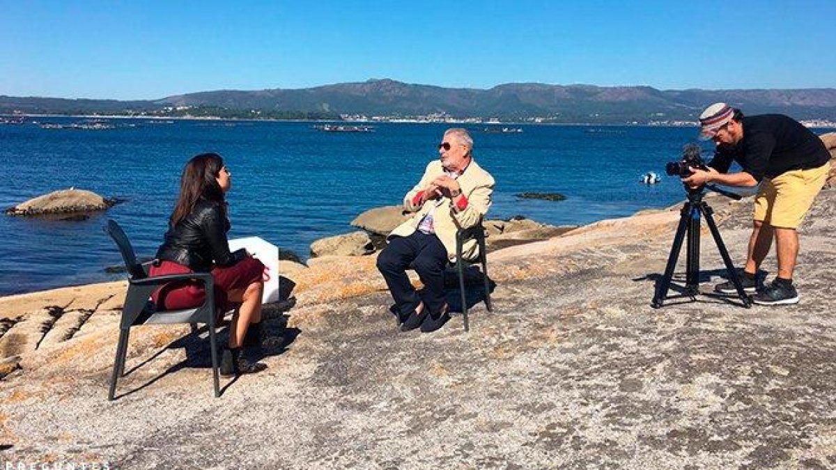 Un momento de la entrevista con Oubiña, exnarco gallego.