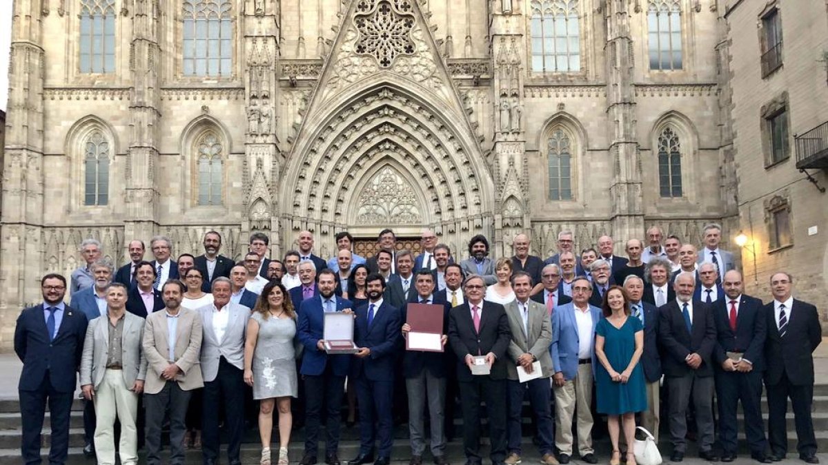 La Secretaria General de l’Esport i la Unió de Federacions Esportives de Catalunya, després de l’acord.