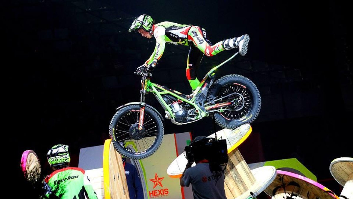 Arnau Farré, durant el Trial Indoor en què es va lesionar.