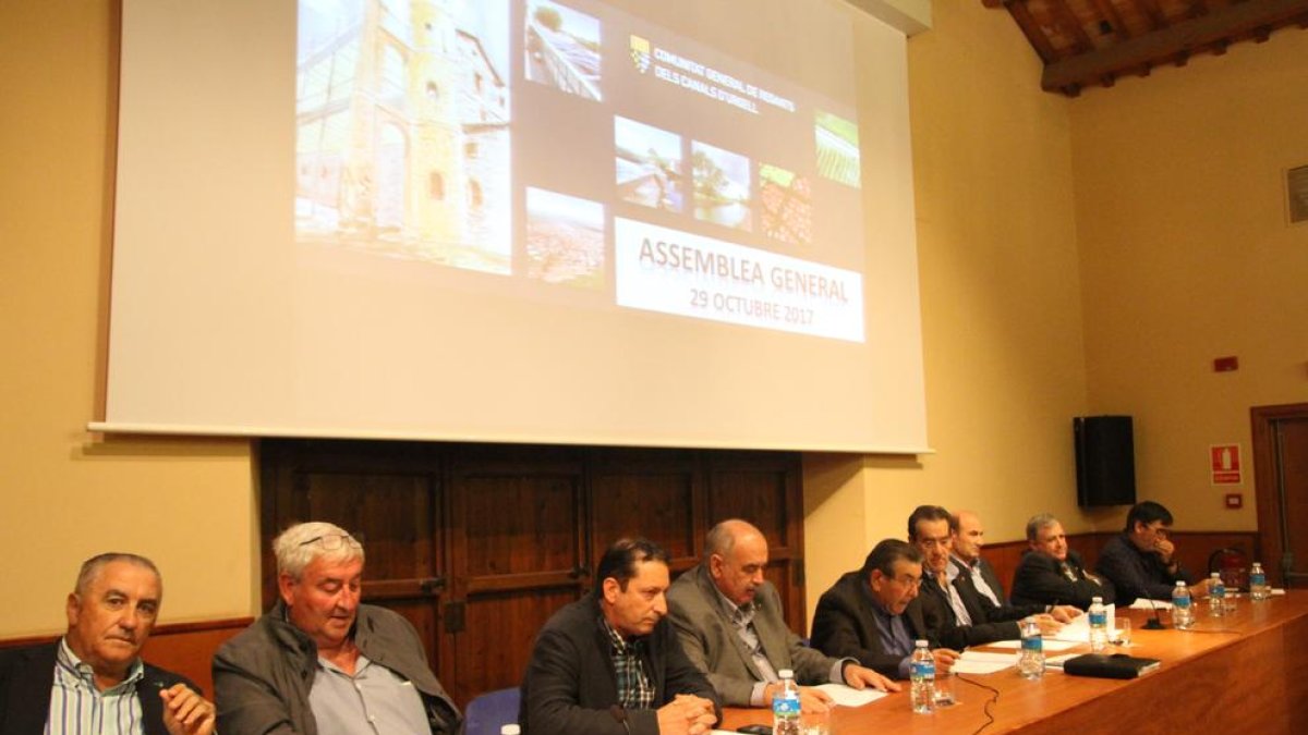 La asamblea de regantes del Canal d’Urgell de octubre del pasado año.