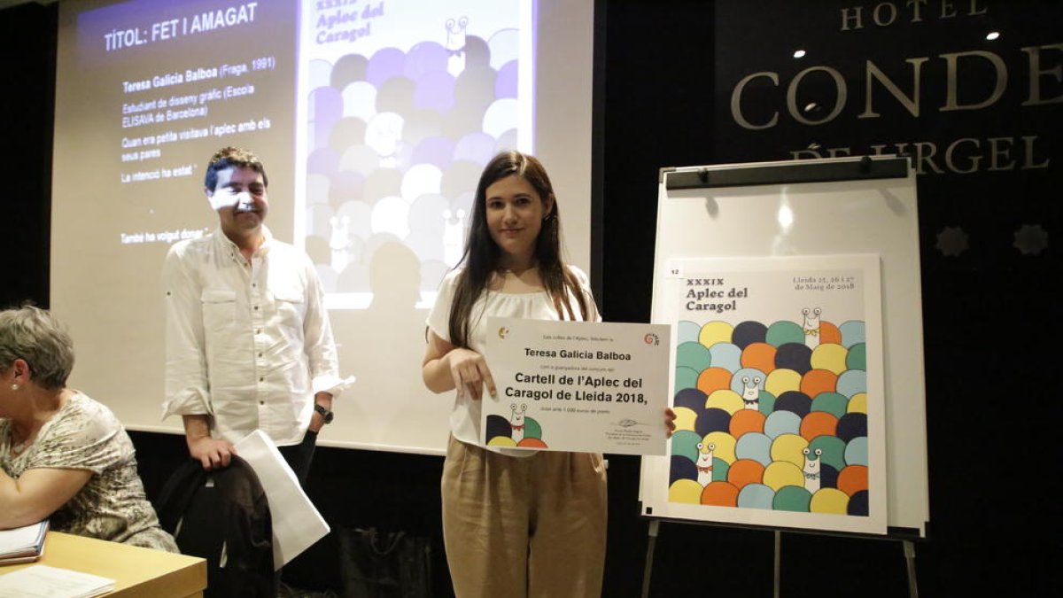 Teresa Galicia, guanyadora del concurs de cartells de l’Aplec del Caragol de Lleida 2018.