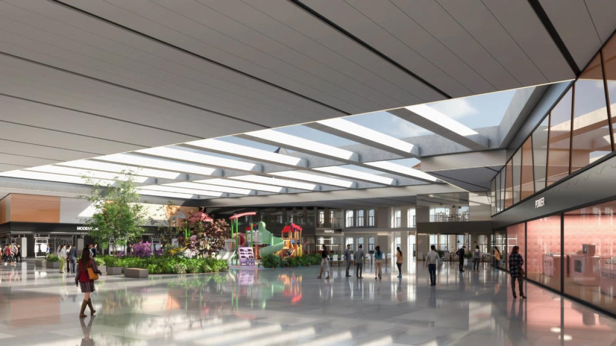 Recreació virtual del projecte de centre comercial Rambla Estació al Pla de l'Estació de Lleida