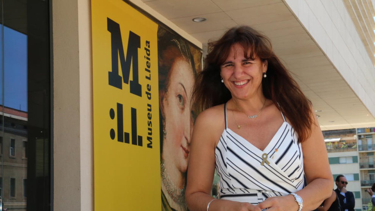 La consellera de Cultura Laura Borràs, en su visita el pasado mes de julio al Museu de Lleida.