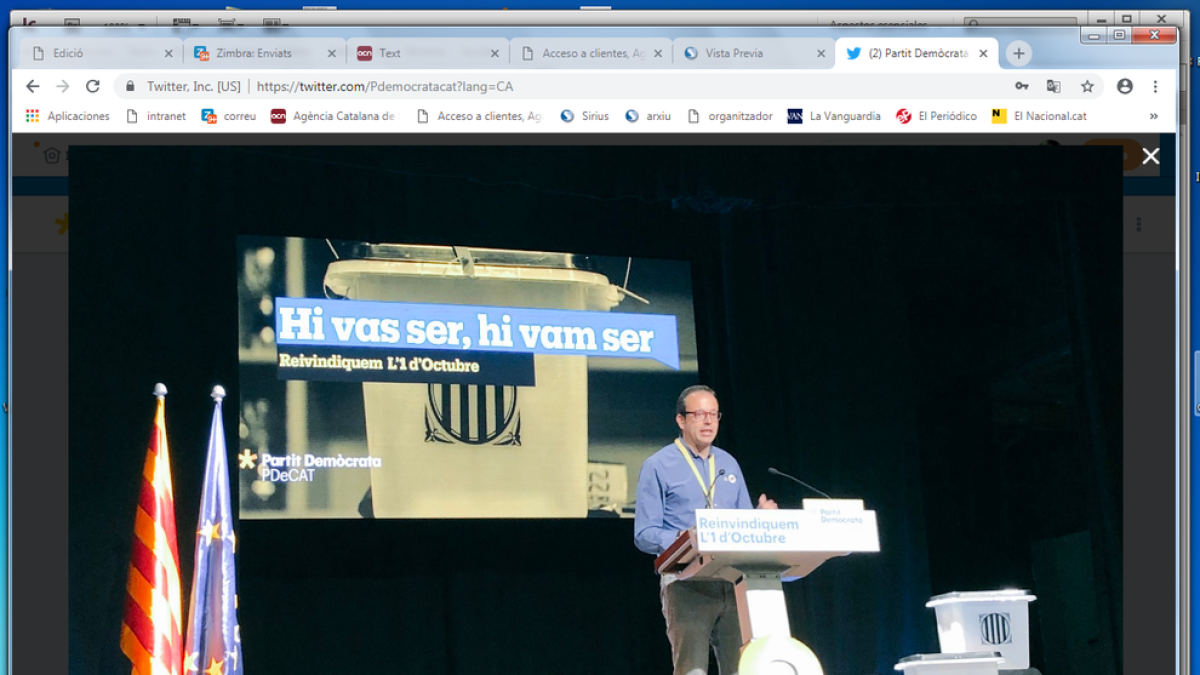 El alcalde de Mollerussa, Marc Solsona, durante su intervención en el Consell Nacional.