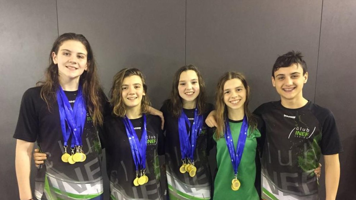 A la imatge, els medallistes de l’Inef, un dels més destacats de la representació lleidatana.