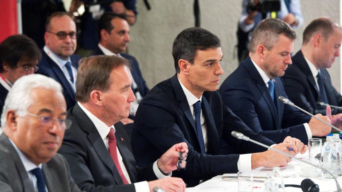 El president del Govern espanyol, Pedro Sánchez, ahir, a la cimera europea.