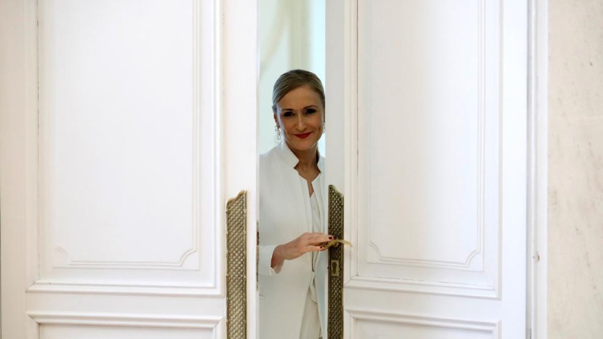 Cristina Cifuentes, el dia en què va deixar la presidència de Madrid.